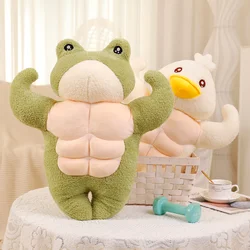 1pc 35/45cm Muscle Fitness Frog Fitness Plush Toy Soft Big Abs Chest Muscle Duck Frog Throw Pillow Gift For Boys