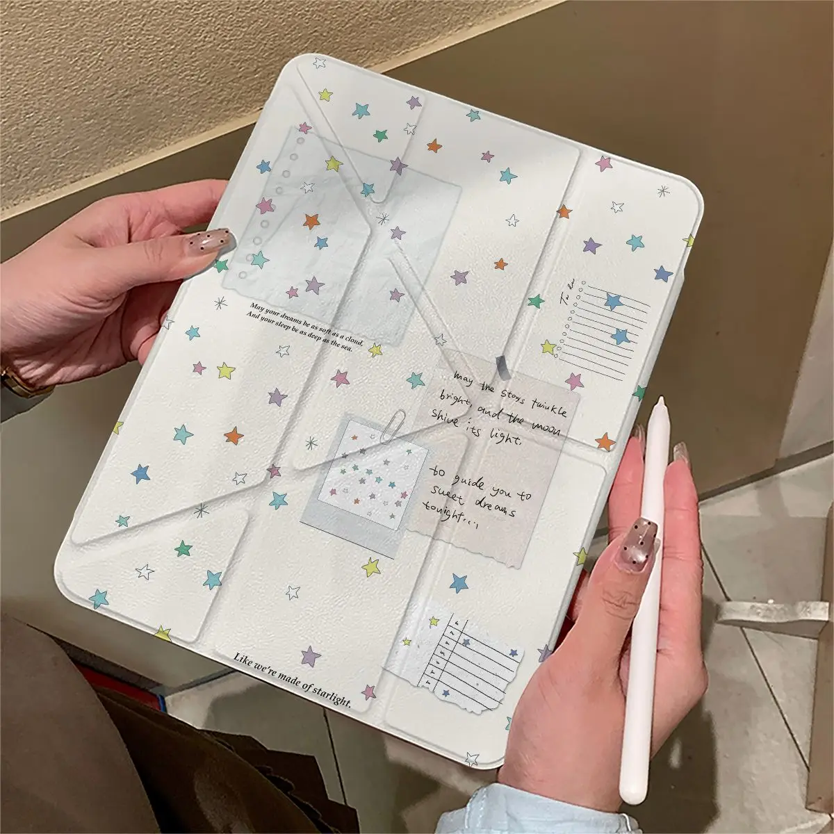 

Персонализированная наклейка с милым рисунком звезды для чехлов iPad Pro Air M5 M4 M3 M2 13'' 2 1 11th A16 12.9" 10 9 8 5 Th Mini 7 6 8.3"