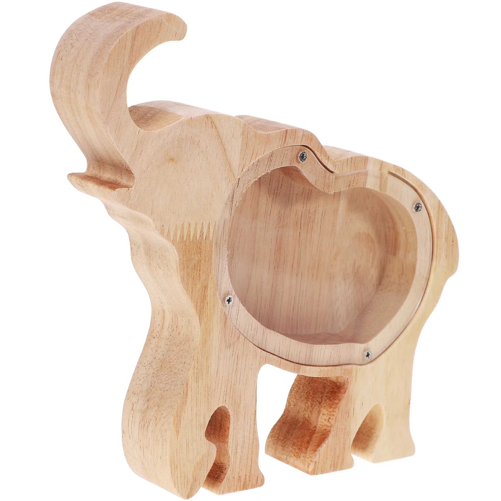 

Elephant Shape Bank Coins Collector Kids Saving Box Home Elephant Shape Money Pot Wooden Piggy Bank Decor Storage Container