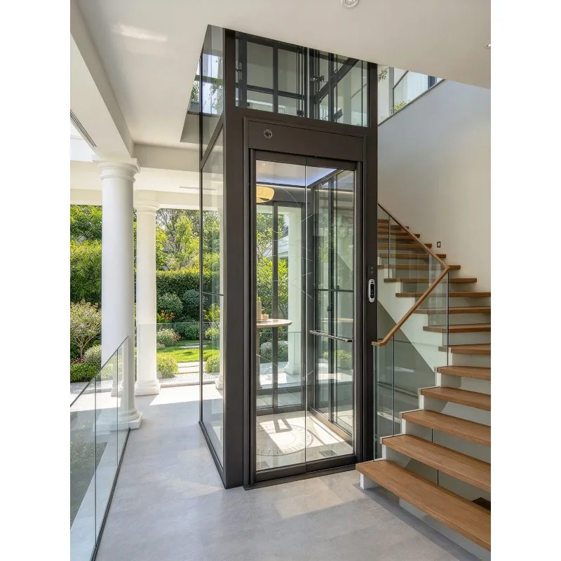 Safe and Portable Home Panoramic Elevators for Family Vertical Platform Lift Residential Elevators Villa Glass Elevator Lift