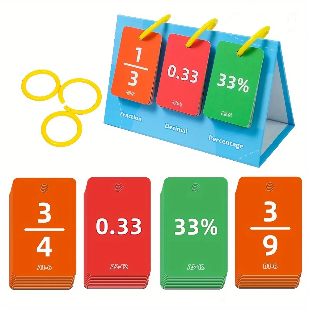 Mathematics Early Education Teacher Teaching Aids Fraction Decimal Percentage Match Flip Chart Primary School Classroom Supplies