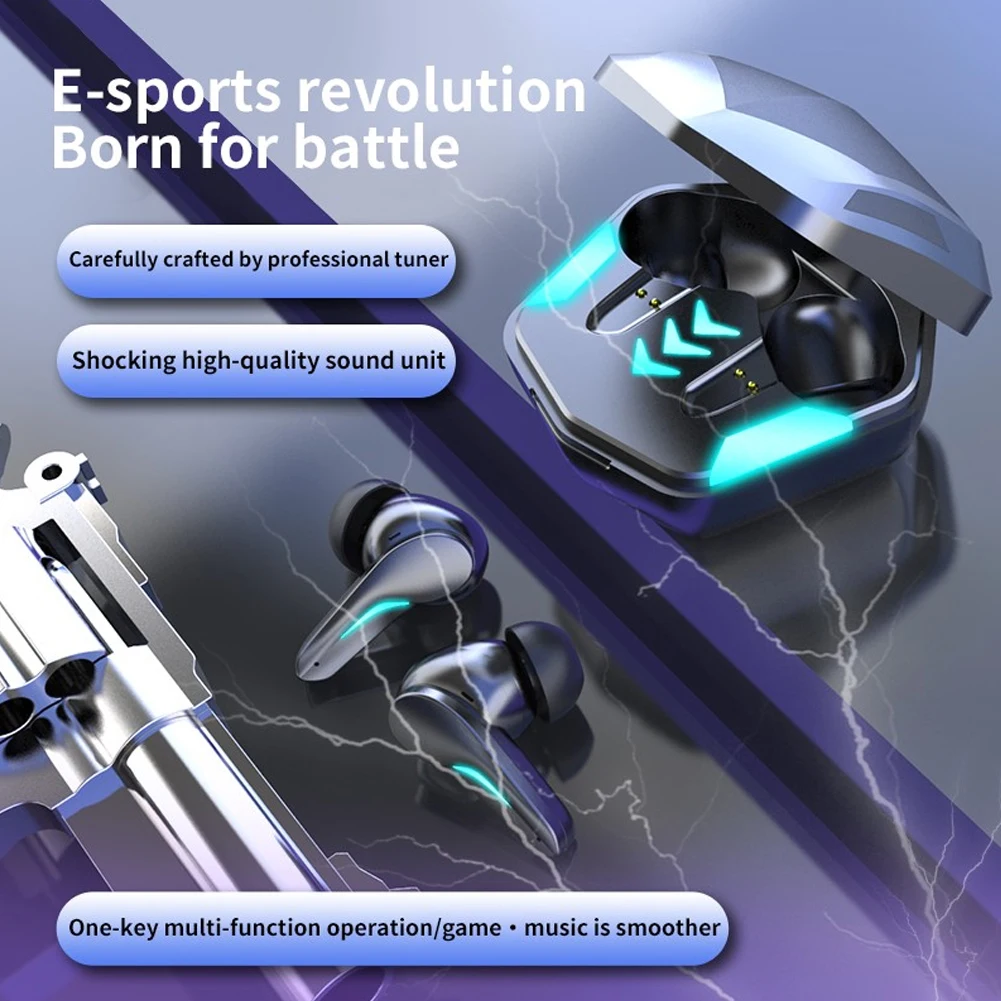 Draadloze koptelefoon Gaming Stereo-oordopjes Dual Mode Game/Audio-visuele modus Lage latentie Ruisonderdrukkende sportheadsets