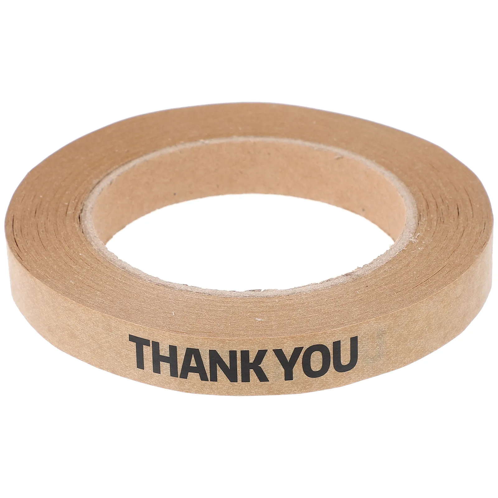 1 Roll Paper Packing Tape Kraft Thank You Tape for Bag Sealing Flower Arrangements Candy Packaging Party Gift Wrap