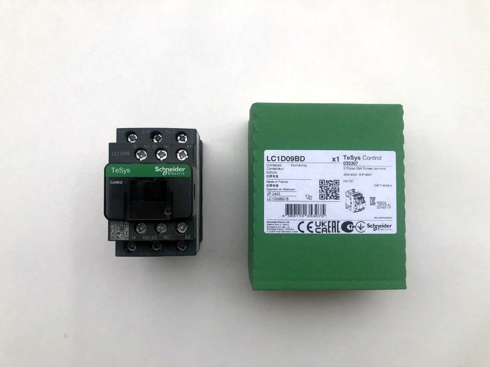 Контактор LC1D09 LC1D09BD - 3P(3 NO) - AC-3 - 440 В 9 А - катушка 24 В DC