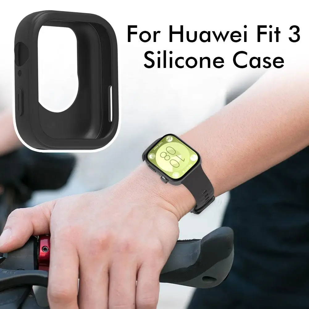 Full-coverage Protective Case For Huawei Watch Fit 3 SmartWatch Cases Soft Silicone Screen Protective Shell Dust And Drop Proof