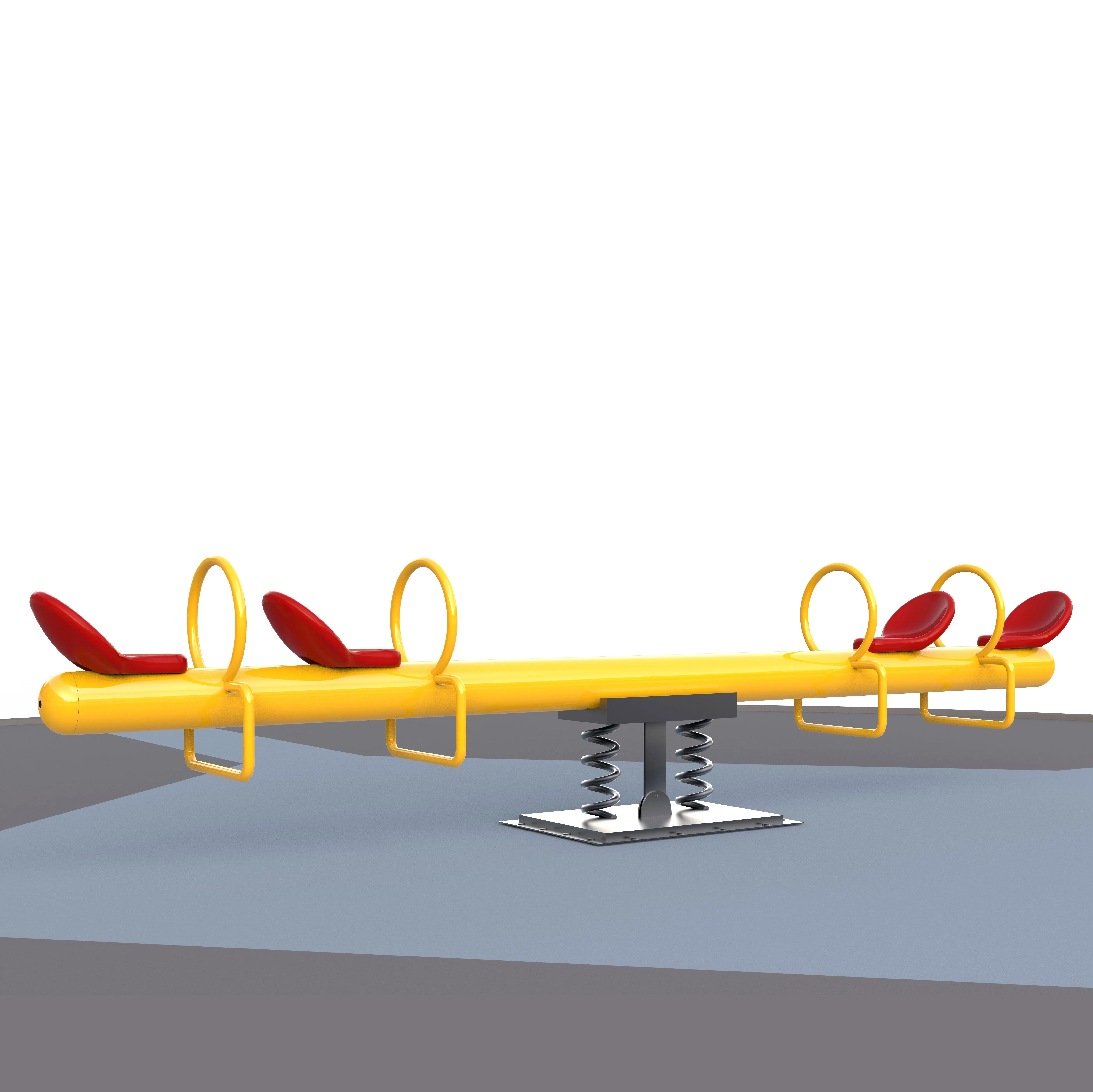 Factory hot selling outdoor kids metal seesaw with four seats