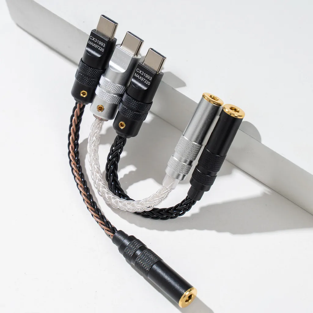 CX31993 MAX97220 رقاقة مزدوجة نوع C إلى 3.5 مللي متر مضخم ضوت سماعات الأذن DAC HiFi محلل شفرة سمعي IEM AMP محول الهاتف الذكي