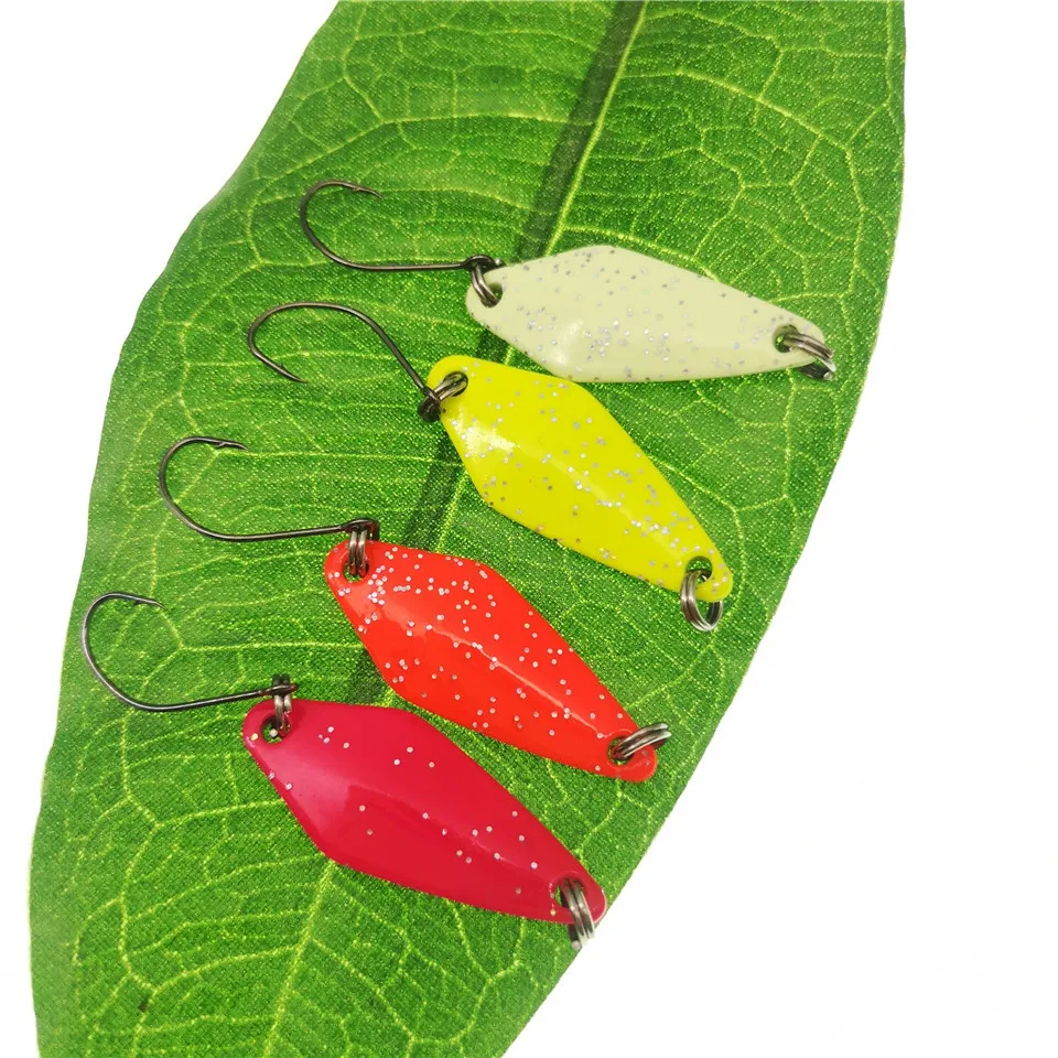 MUKUN 3.5g 5g Fishing Tackle Bait Fishing Metal Spoon Lure Bait For Trout Bass Spoons Small Hard Sequins Spinner Spoon