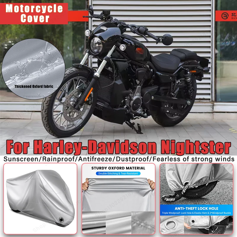 

For Harley-Davidson Nightster No Ear Motorcycle Cover - Outdoor Full Body Protection, Waterproof Dustproof Sunscreen Accessories