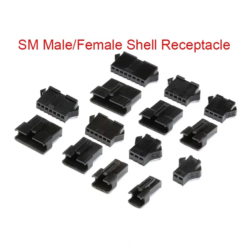 

10Pcs JST SM 2.54mm Pluggable Lock Connector 2/3/4/5/6/7/8 Pin Pitch, Male/Female Header for PCB Wiring Harness