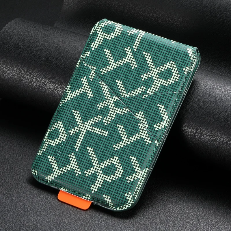 Luxuriöses Camo-Muster Kunstleder für MagSafe Kartenhalter mit Ständer für iPhone Samsung Serie RFID Anti-Skimming Geldbörse – Detail 4