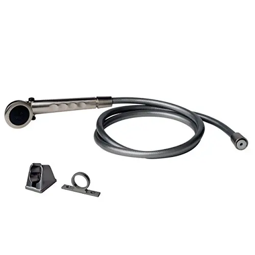 

Brushed Nickel Dual Handle Tub And Shower Valve With Handheld Spray Kit For RV And Motorhome Use