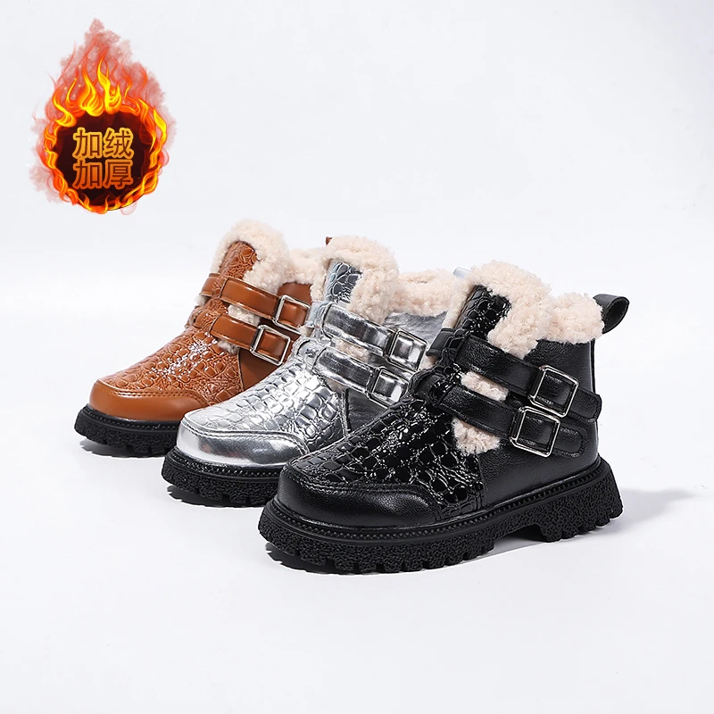 

Children's cotton boots New winter cotton boots with thickened lining Children's snow boots and girls' short boots