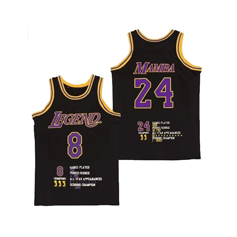 New Lakers Kobe Commemorative Basketball Jersey August 24th Basketball Career Commemorative Jersey Vest Quick Drying, Breathable