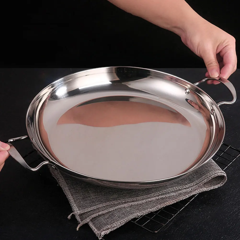 

24cm Household Double Handle Stainless Steel Seafood Pan Ramen Cooking Pot Kitchenware