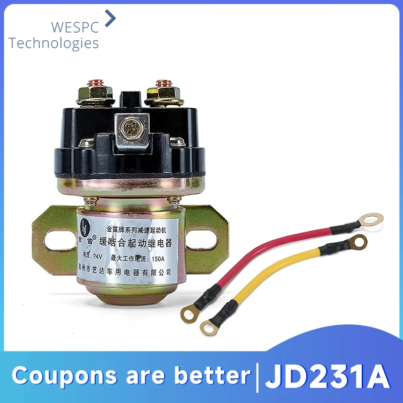 

JD231A High Output 12V/24V 150A Automotive Start Relay Reduction Motor Relay For Generator Start Motor Solenoid Accessories