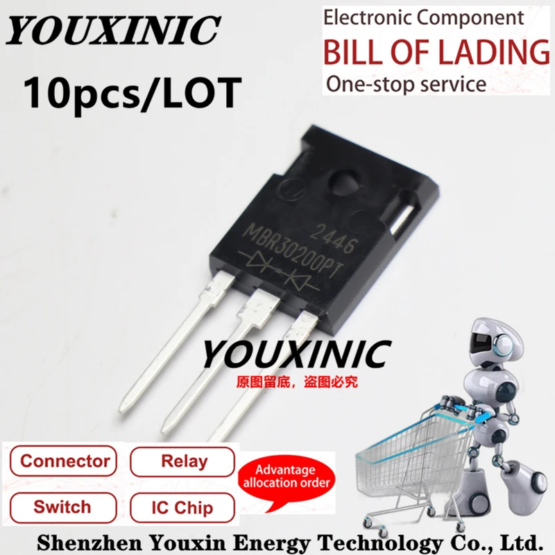 YOUXINIC  100% new imported original  MBR30200PT MBR30200 TO-247 Schottky Barrier Diode 200V 30A