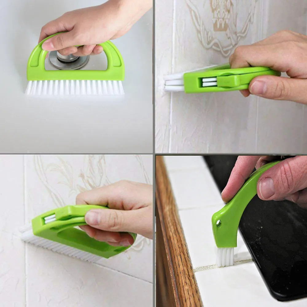 Multi-functionaTile Brushes Grout Cleaner Joint Scrubber for Cleaning Bathroom Kitchen Bathroom Multi-function Housecl 2-in-1