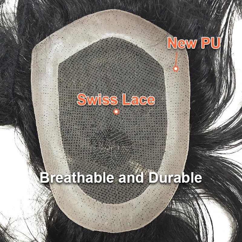 Lace And NPU Australia Male Capillary Prosthesis Breathable Men Toupee 100% Real Natural Human Remy Hair Replacement System Unit