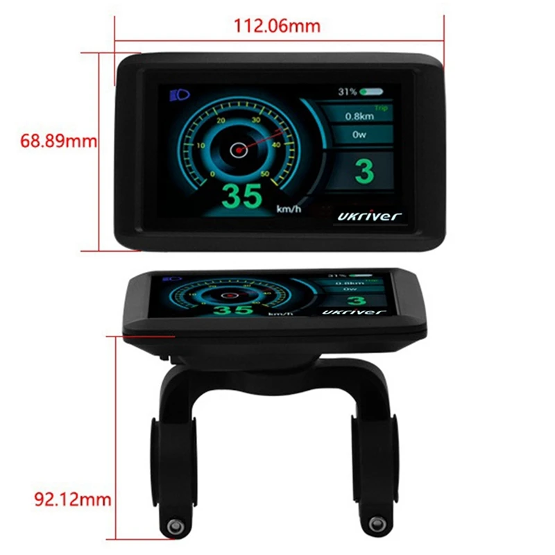 LCD Color Screen Instrument UKC1+ Octagon Mid Motor As Shown ABS For BBS01 02 BBSHD Matching Meter Lithium Ion Conversion Parts