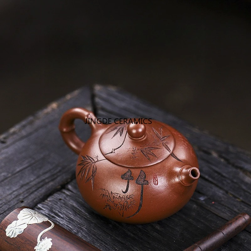 

Чайник Исин ручной работы из фиолетовой глины, китайский домашний горшок для красоты, чайник Xishi из фиолетовой глины, аксессуары для чайной церемонии, 240 куб.см