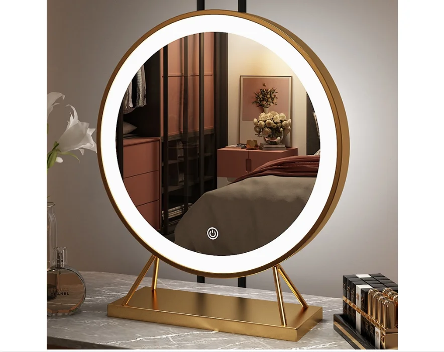 Modern Rectangle Smart Light Emitting Diode Mirror with Adjustable Lighting for Perfect Makeup at Home