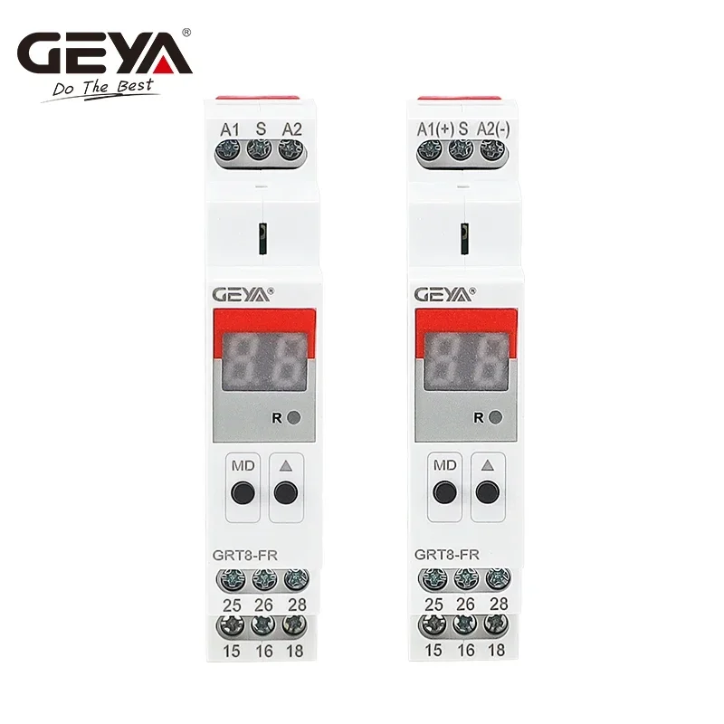 GEYA GRT8-FR Forward and Reverse Control Time Relay Motor Protector Relay AC230V AC/DC12~240V 16A 2SPDT Digital Version