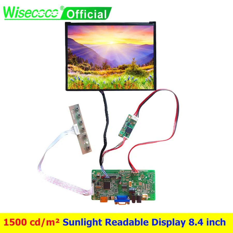 Wisecoco High Brightness Display 1500nits 8.4 Inch 1024x768 Sunglight Readable LCD Screen For Outdoor Automative Industrial