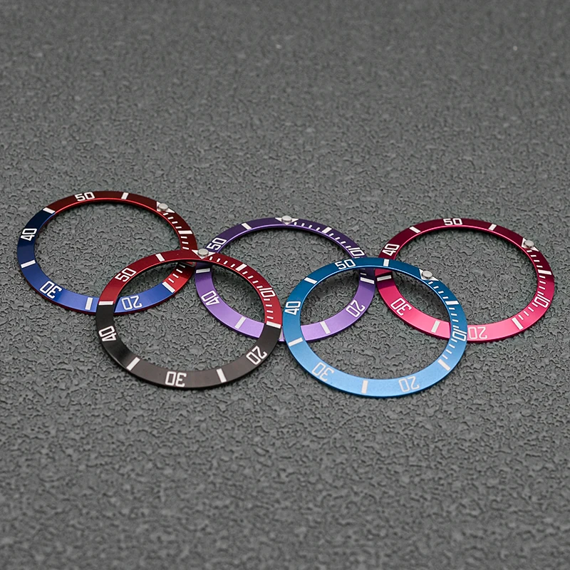 Mod 38 *30.5mm Sloped SUB Aluminum Bezel Insert Fits SKX007 SKX009 SKX011 5 SRPD Watch Case Men Watch Case Modification Parts