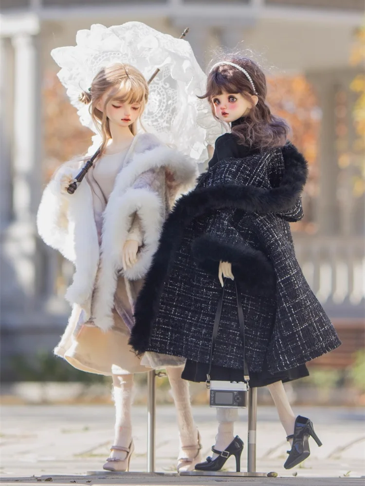 BJD Doll Clothes For 1/3 1/4 Dolls Black White Cloak Coat Skirt Pants Doll Clothing Accessories(Excluding Doll)