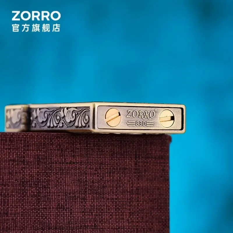 ZORRO جديد أربعة جيل زهرة الله الكيروسين أخف رقيقة جدا المعادن يندبروف طحن عجلة ولاعة السجائر الرجال هدية