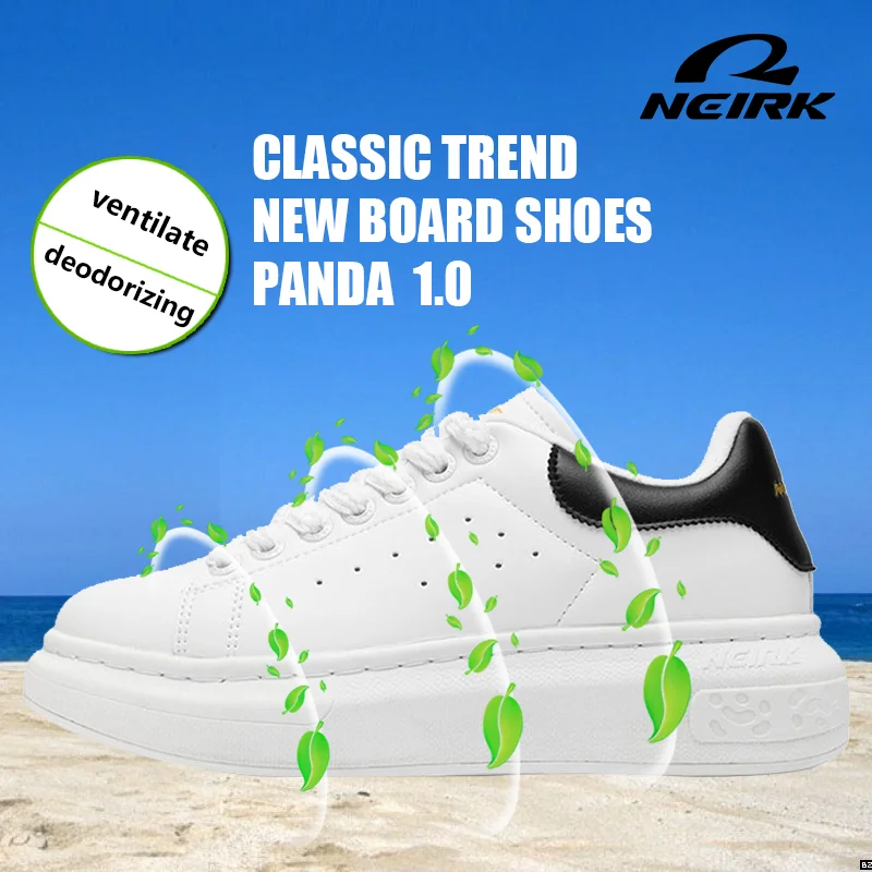

NEIRK Women's White Shoes Height Increasing Shoes Anti Slip Soft Sole Breathable Genuine Leather Casual Sports Shoes