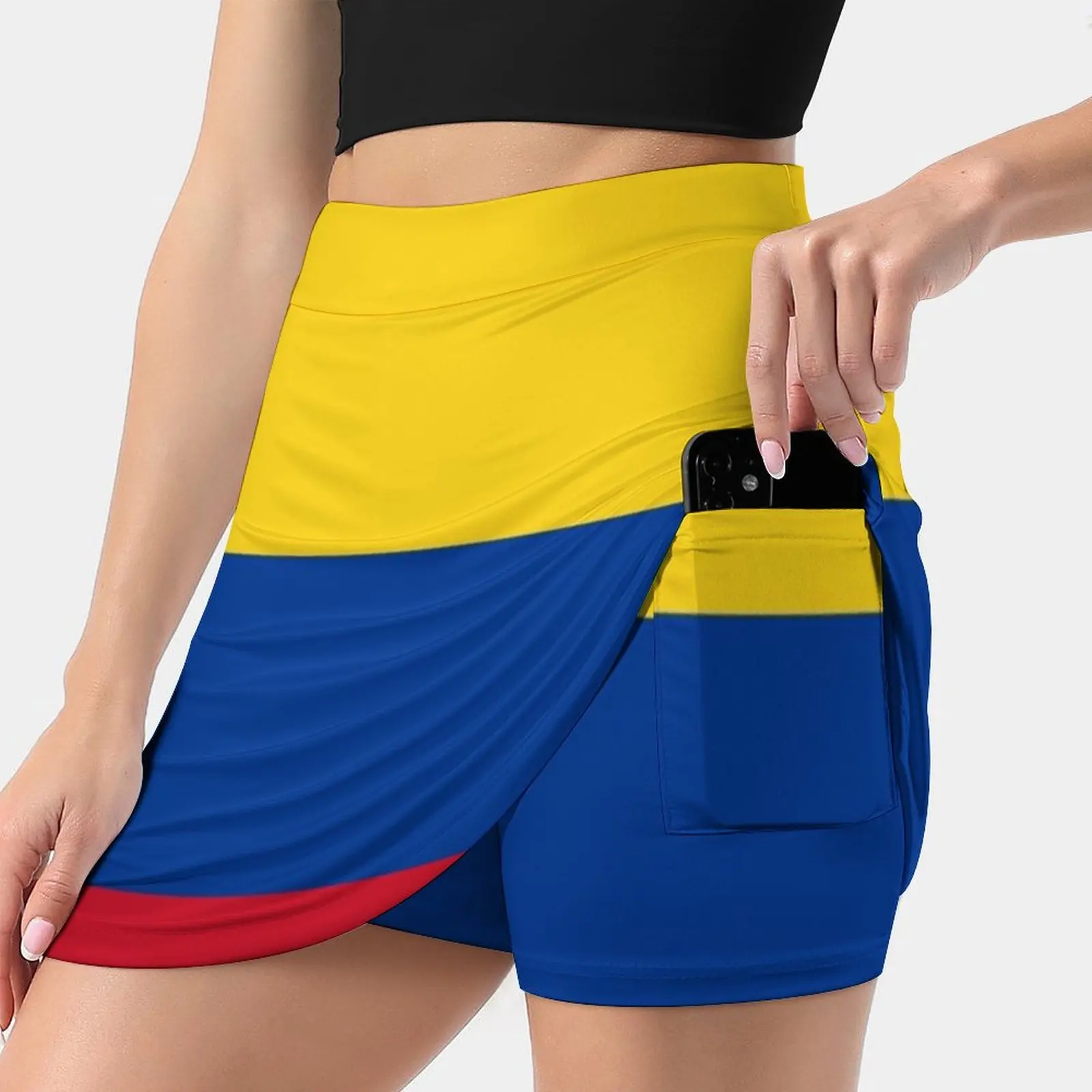 

Colombia Women's skirt Mini Skirts A Line Skirt With Hide Pocket Colombia Flag South America Fashion Streetwear Colombian South