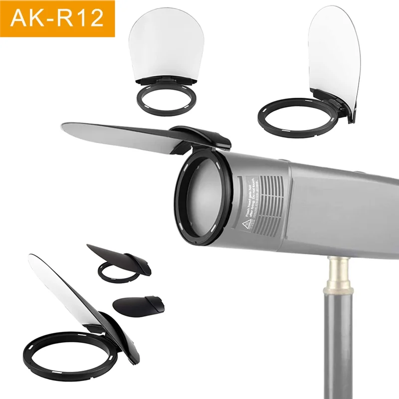 AK-R12 Bounce Card Round Flash Head for Godox H200R V1 Flash Series,V1-S,V1-N,V1-C,AD200 Pro,AD200 Shading Plate