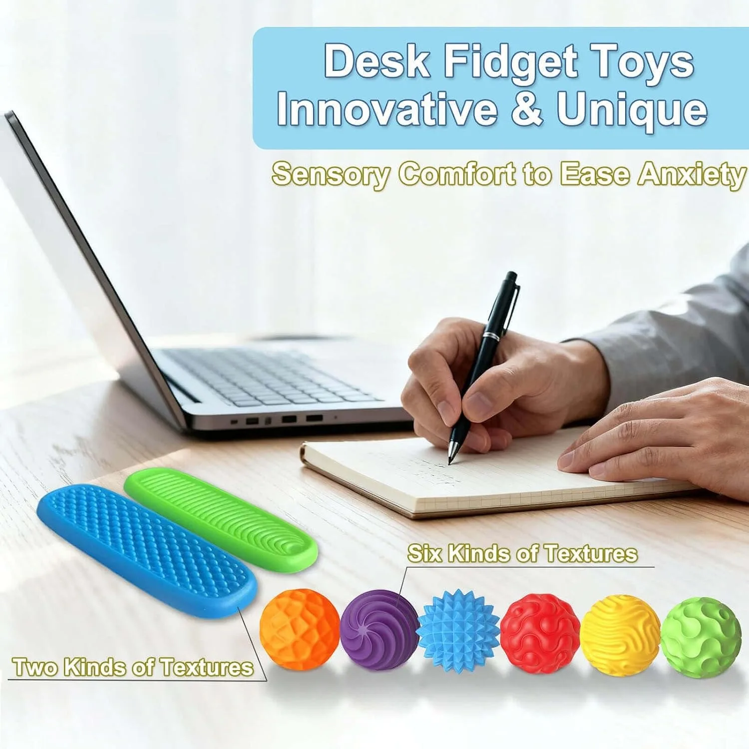 Silicone Magnetic Balls and Sensory Stones Fidget Toys Stress Relief Sensory Toys for Autism ADHD Anxiety, Office Desk Toys