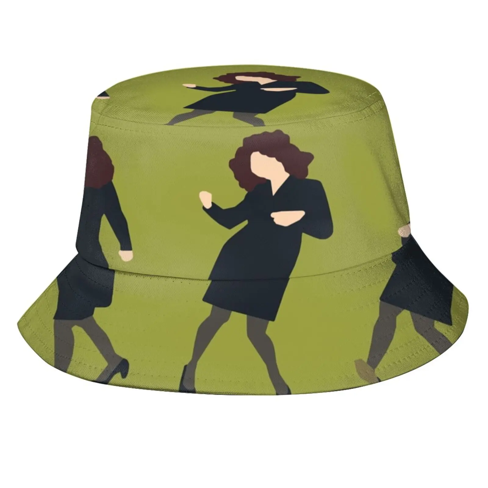 Elaine Dancing (Original Green) Sun Cap Fisherman Hat Bucket Hats Elaine Dancing Funny Tv Character Jerry Little Kicks Show