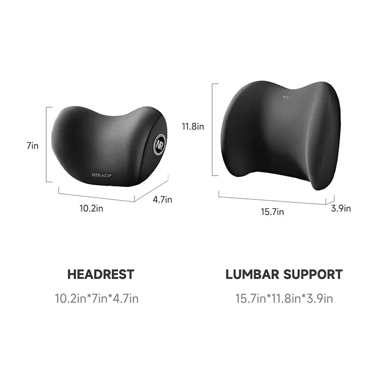 Waist Cushion Lumbar Pad Car Interior Accessories Headrest Driver Pillow Vehicle Backrest Back Support Neck Memory Foam Seat