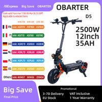 OBARTER D5 Electric Scooter 12inch Vacuum Tire 2*2500W Motor 60-70km/h Max Speed Removable 35Ah Battery for 60-120km Super Range