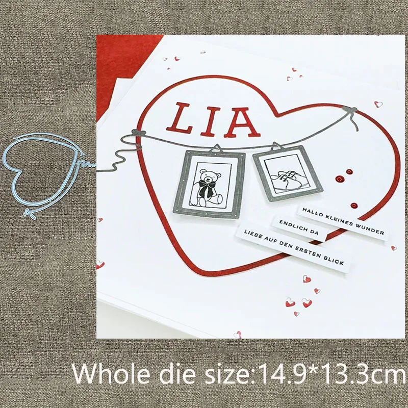 

Металлическая вырубная форма XLDesign Craft: Сердце и полоска для декора, вырубка для скрапбукинга, тиснение для альбомов и открыток