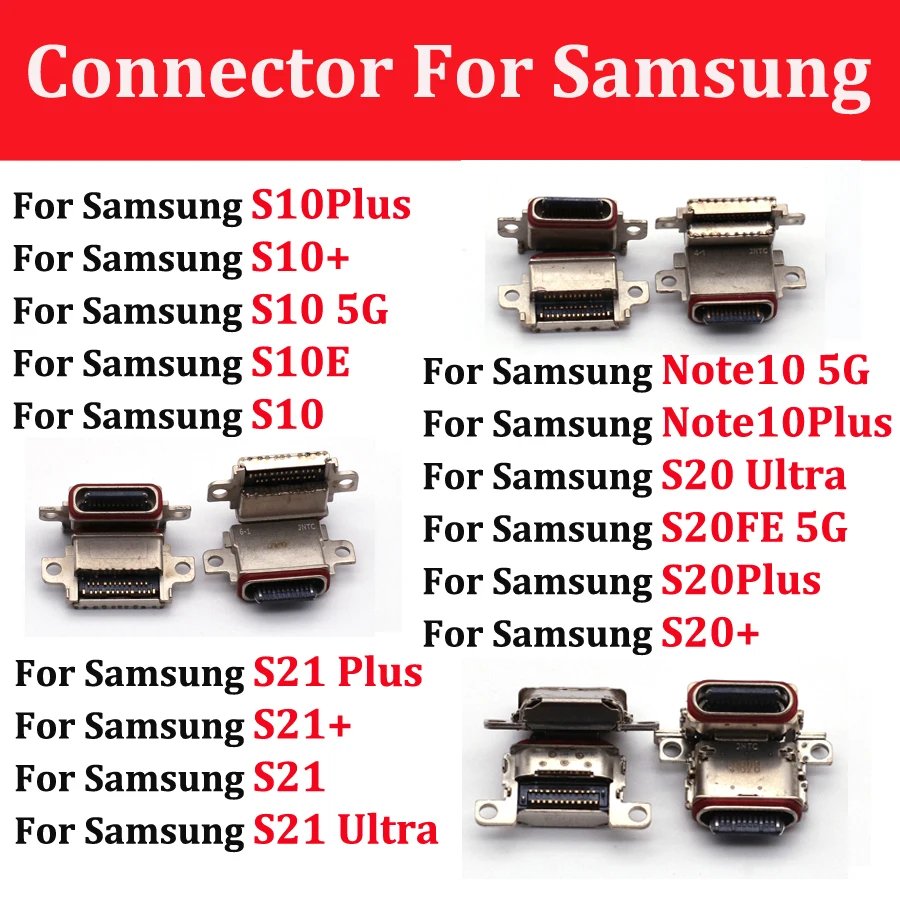 10pcs USB Charging Port Connector For Samsung Galaxy S10 Plus S10+ S10E S20U S20 Note 10 Plus S21+ S21 Ultra Charger Plug Dock