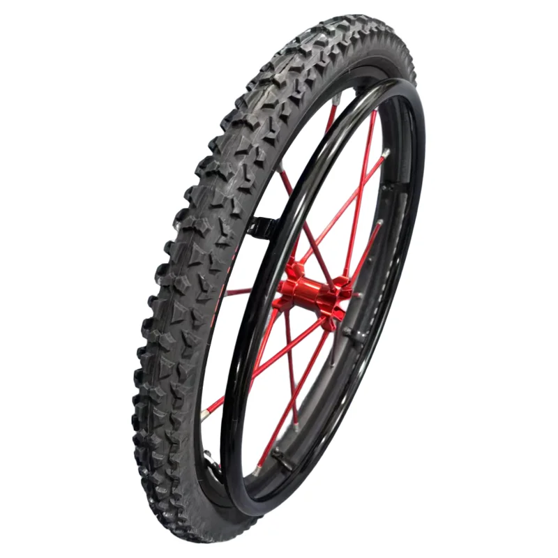 A Pair of 24*1.95 Sports Wheelchair Rear Wheels, Mountain Wheels, All-Terrain Tires, Quick-Release Installation, One for Each Side (a Pair)
