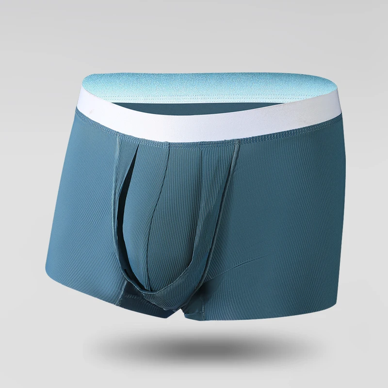 Men's ice silk underpants, bullet separation spermatic vein, modal flat pants, varicose scrotum support bag