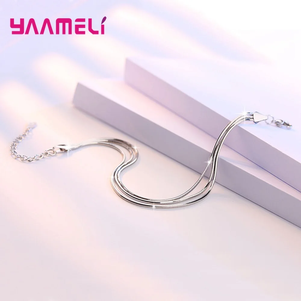

Wholesale 925 Sterling Silver Adjustable Bracelet For Women White/Rose Gold Colors For Choice Super Nice Modern Jewelry Gifts