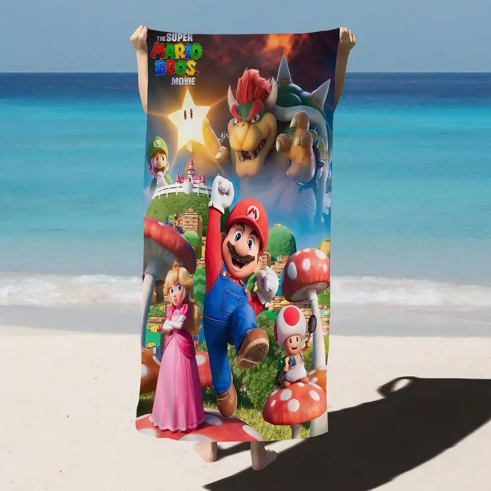 M-Marios Cartoon Cute Beach Towel Colorful Bath Towels for Girl Microfiber Quick Dry Custom Sand Free Beach Yoga Spa Gym Pool