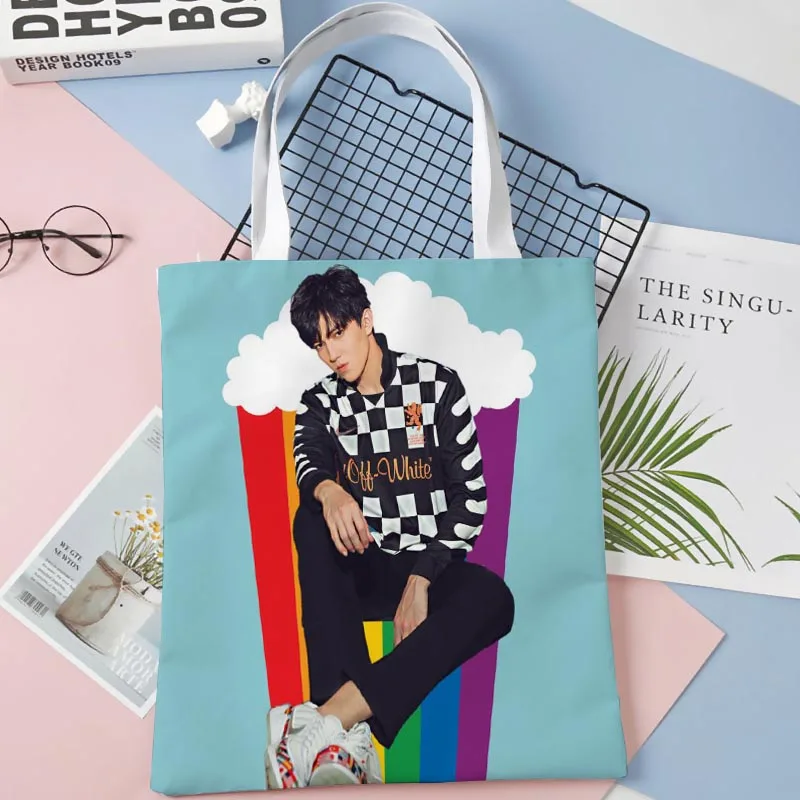 30x35 cm Dimash Snger Borsa di tela Harajuku School Borsa a tracolla da donna Borsa vintage punk casual di grande capacità 0905p