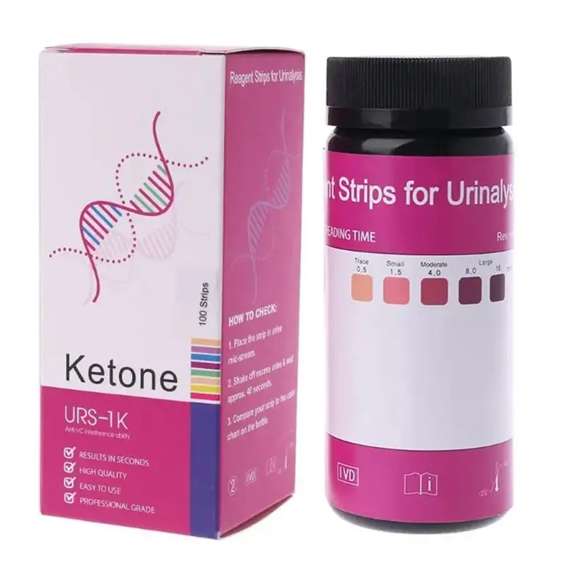 Tiras reactivas Keto imprescindibles, 100 unidades, para dietas cetogénicas Atkins y Paleo, para monitorear la cetosis en casa, análisis de pérdida de peso U