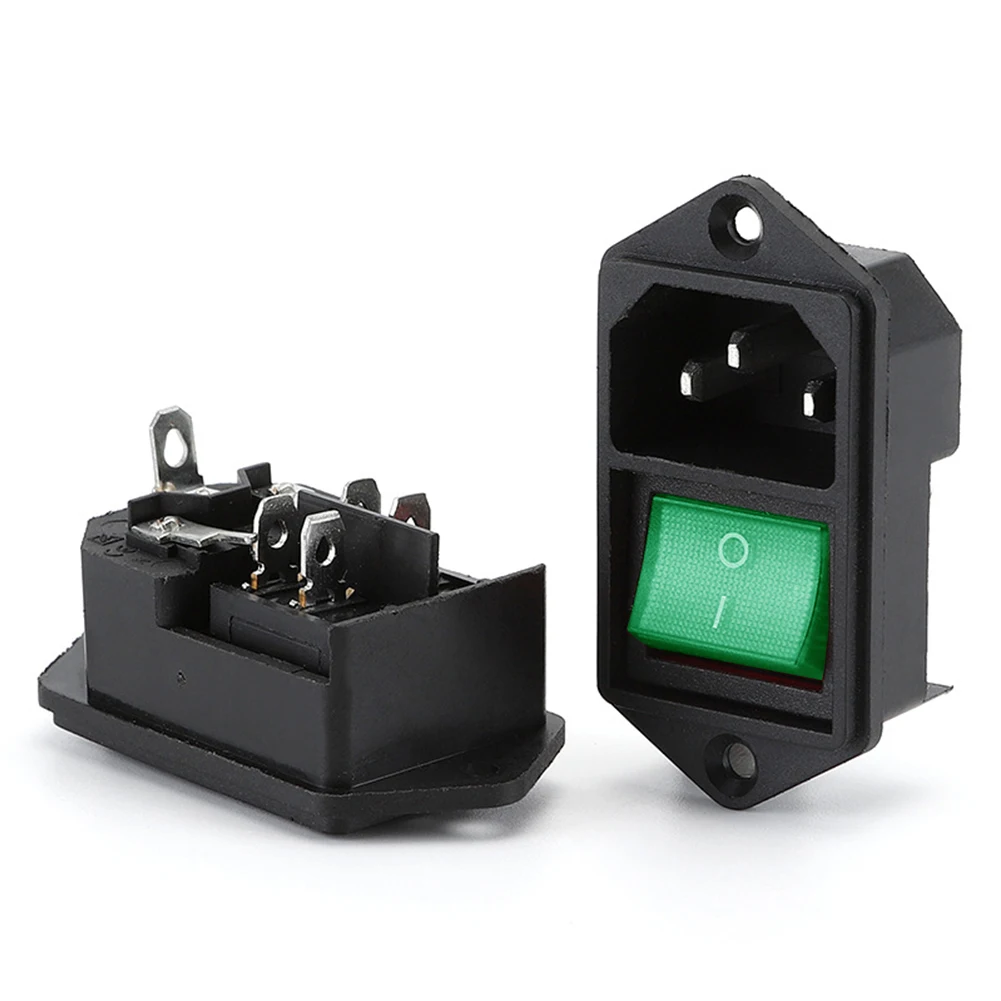 3P 50HZ Socket 31x24 Mm C-14 Socket Load Capacity 10A 250V 3-pin Socket 31x24 Mm Frame Dimension Home Use Office Use