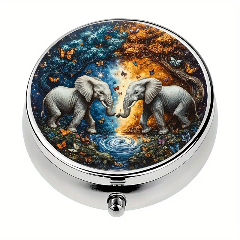 Single pack, wallet-style pill box, with 3 compartments for storing daily medication, decorative pill box, mini decorative pill box, suitable for wallets and as a travel gift