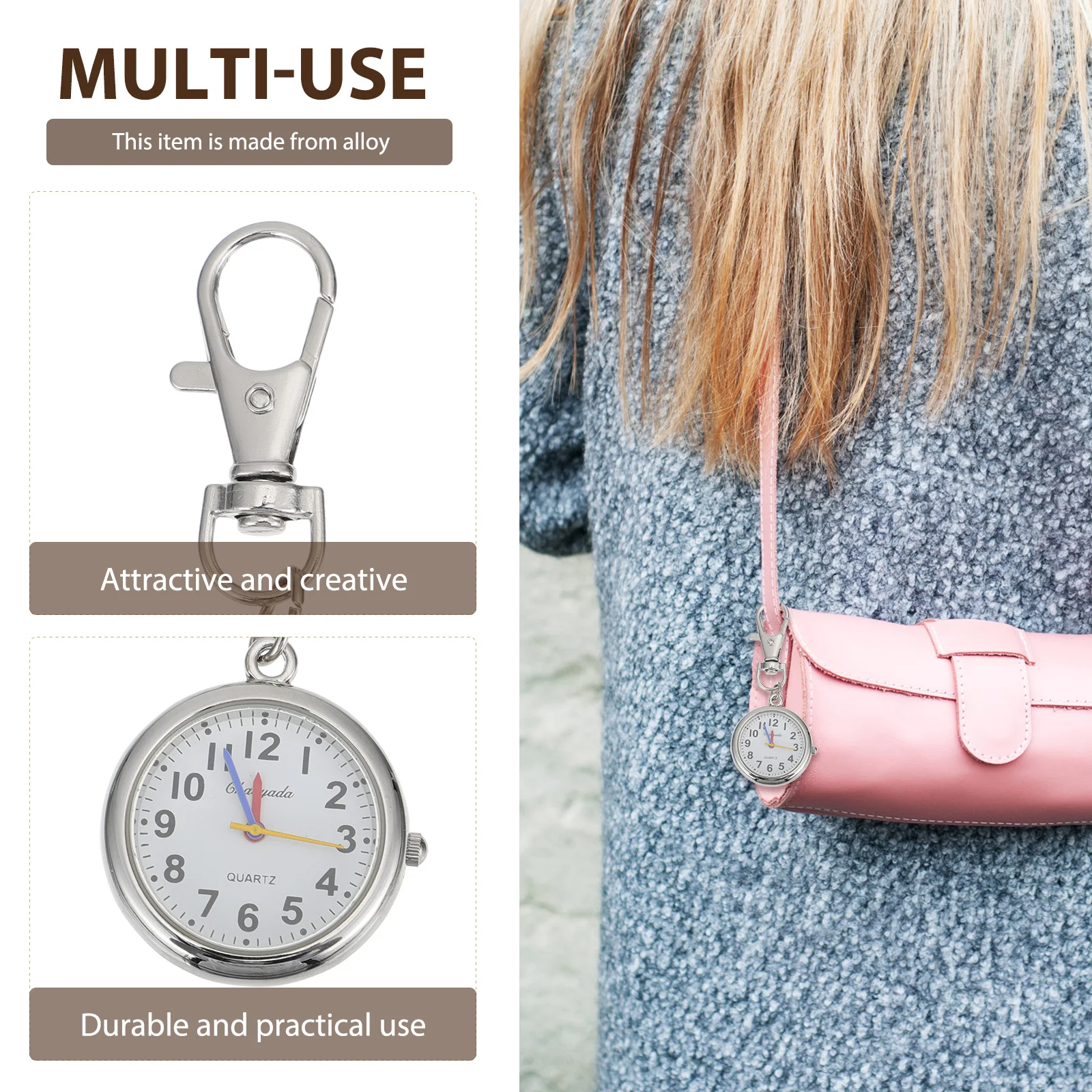 

1Pcs Big Number Portable Kids Watch Alloy Durable Children Pocket Watch Teaching Gift Elderly Fashion