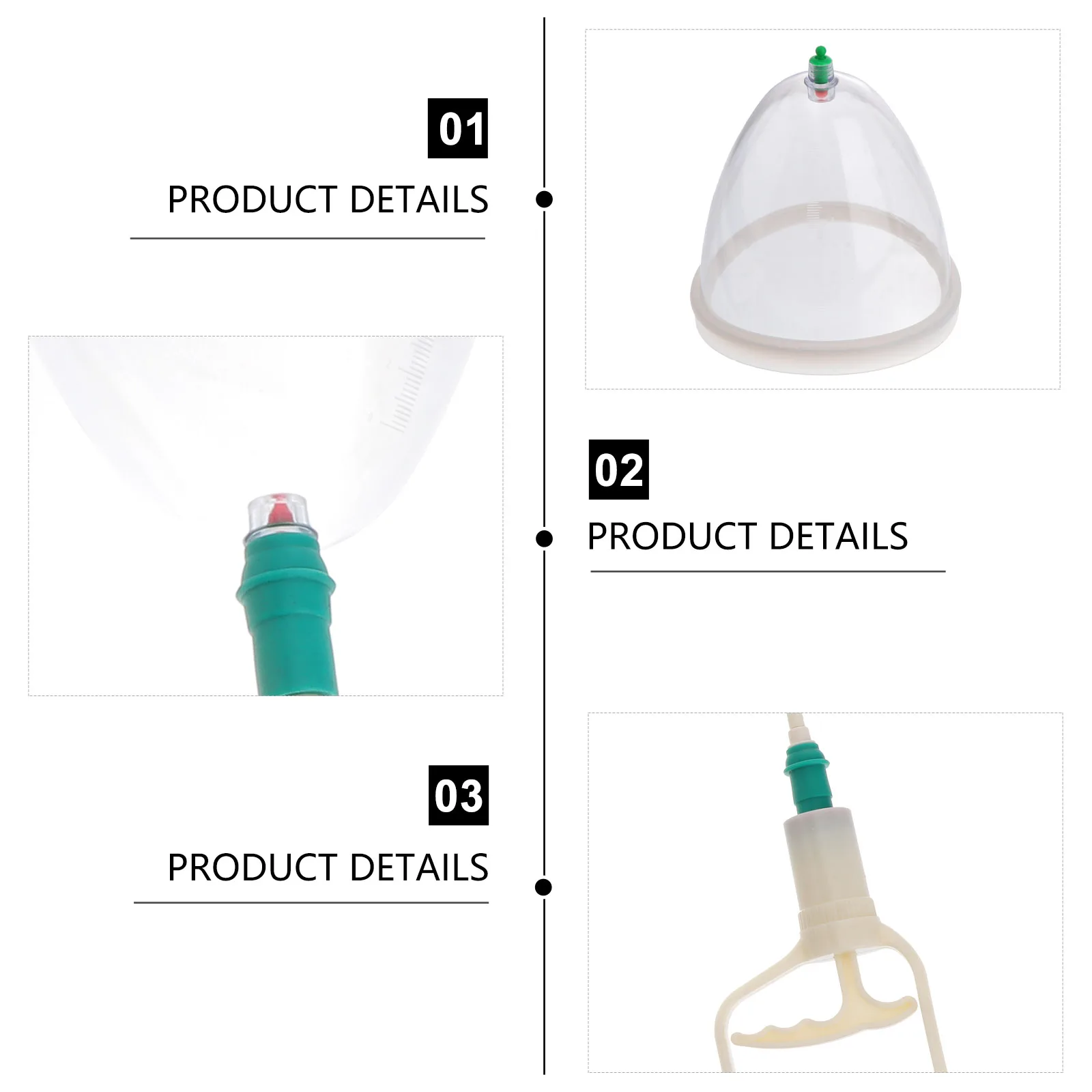 

2 Pcs Human Body Cupping Device Miss Vacuum Suction Massage Plastic Manual Cups